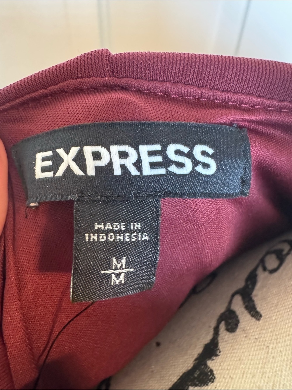 Express Women’s Burgundy Long-Sleeve Ruched Midi Dress Medium - Picture 10 of 12